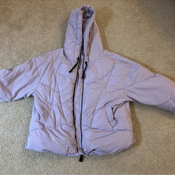 FREE PEOPLE purple puffer jacket. - Picture 3 of 5